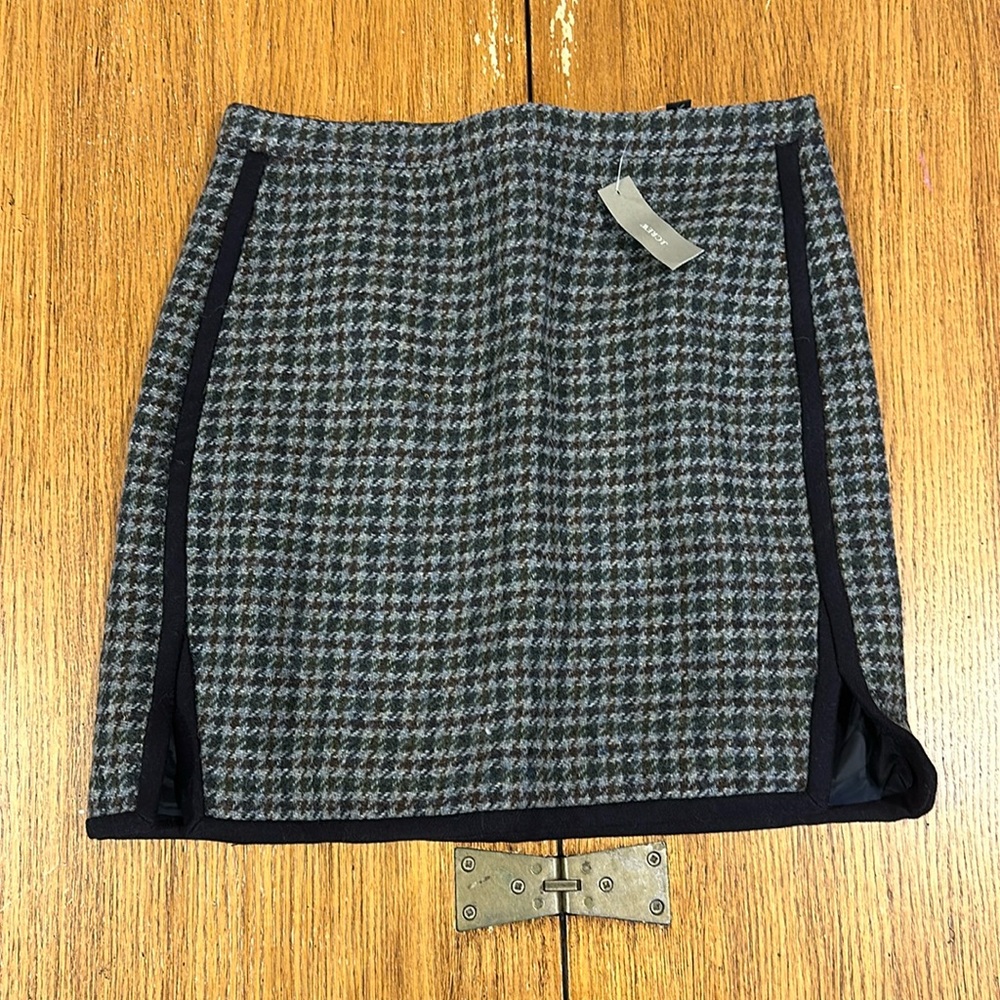 J. CREW Wool Houndstooth Mini Skirt